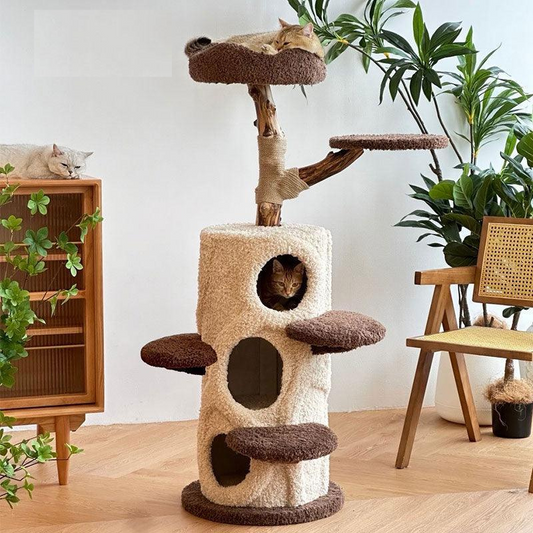 Baumhaus-Kratzbaum für mehrere Katzen, Kletter-Eigentumswohnung